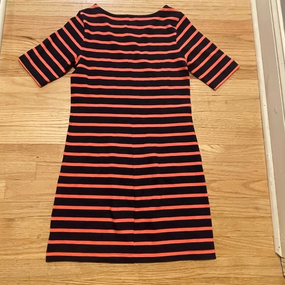 GAP Navy and Coral Striped Midi Dress women size xs - Picture 4 of 8